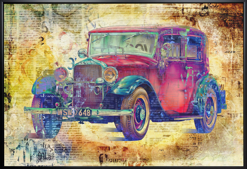 Wall art Vintage car 4-canvas-DECOROLALA