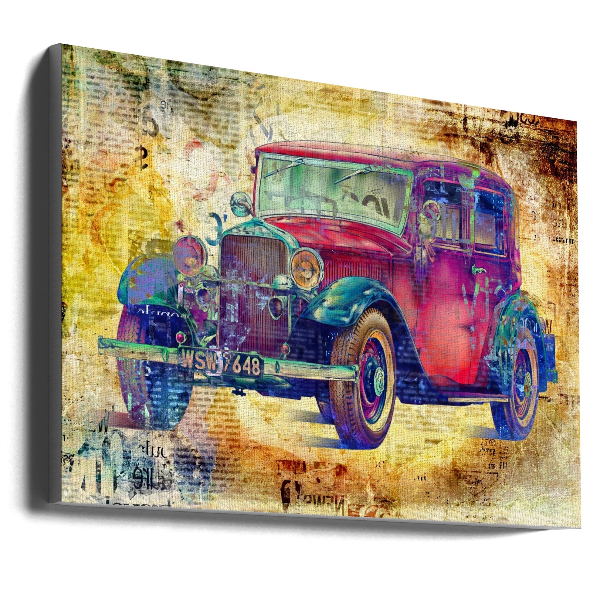 Wall art Vintage car 4-canvas-DECOROLALA