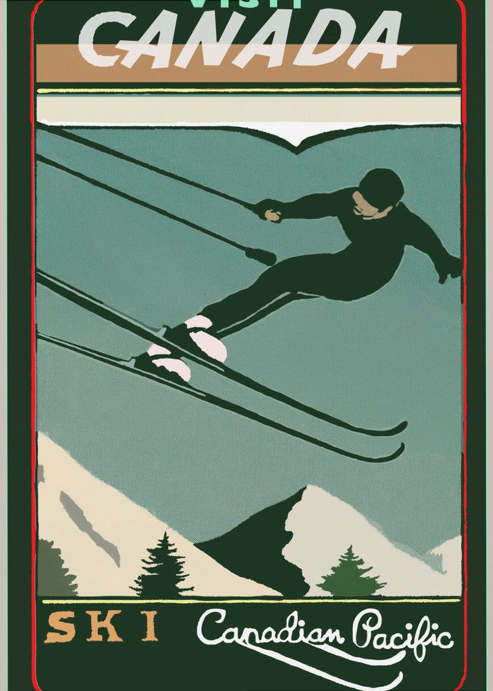 Wall art Winter Tourism: Vintage Ski Canada Poster-Canvas Print-DECOROLALA