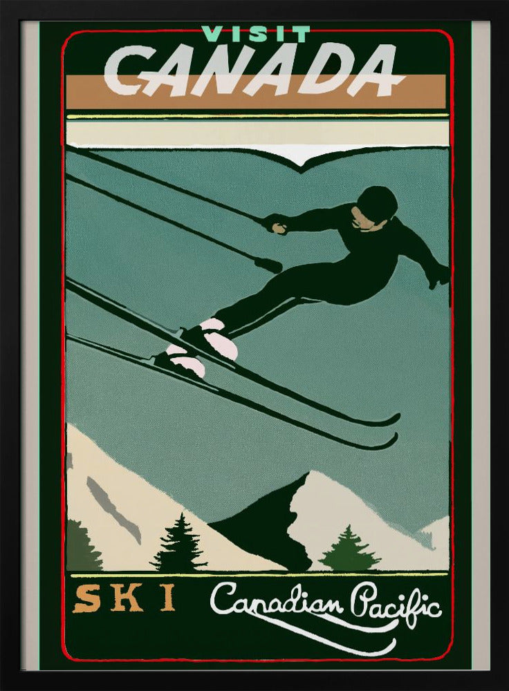 Wall art Winter Tourism: Vintage Ski Canada Poster-Canvas Print-DECOROLALA