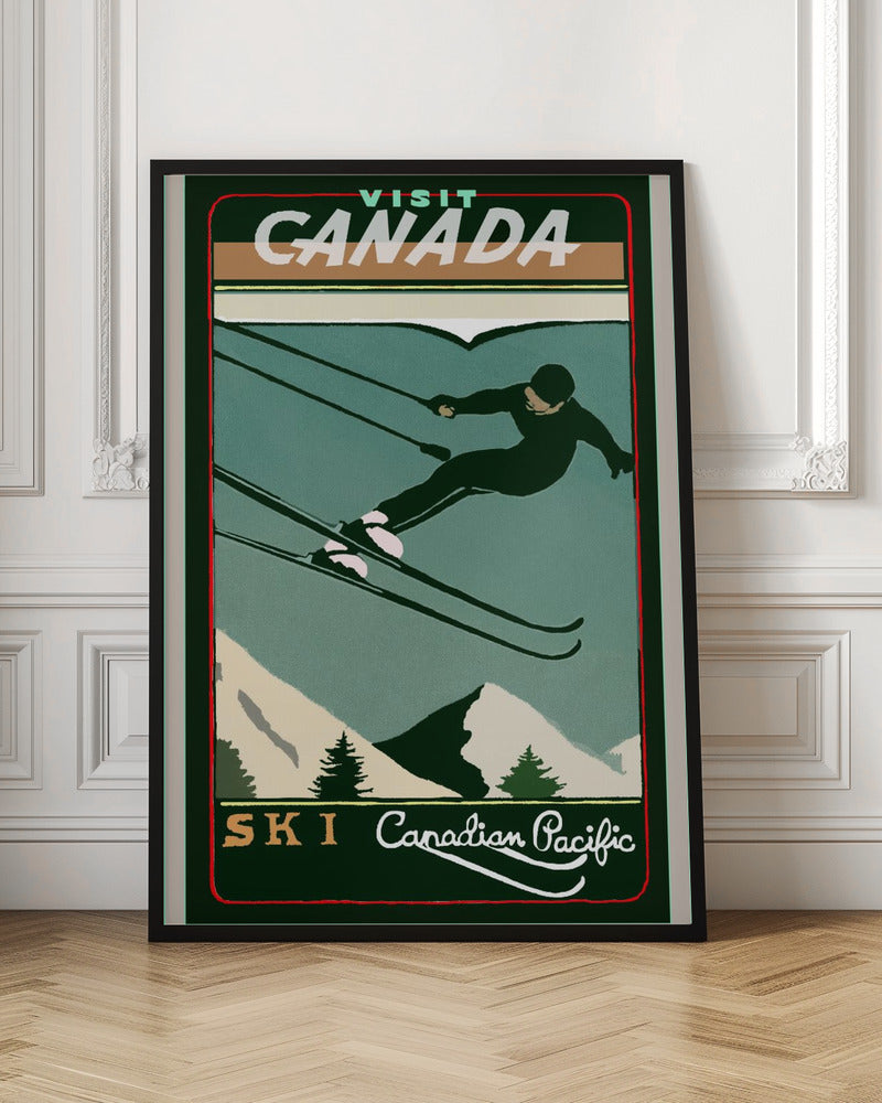 Wall art Winter Tourism: Vintage Ski Canada Poster-Canvas Print-DECOROLALA