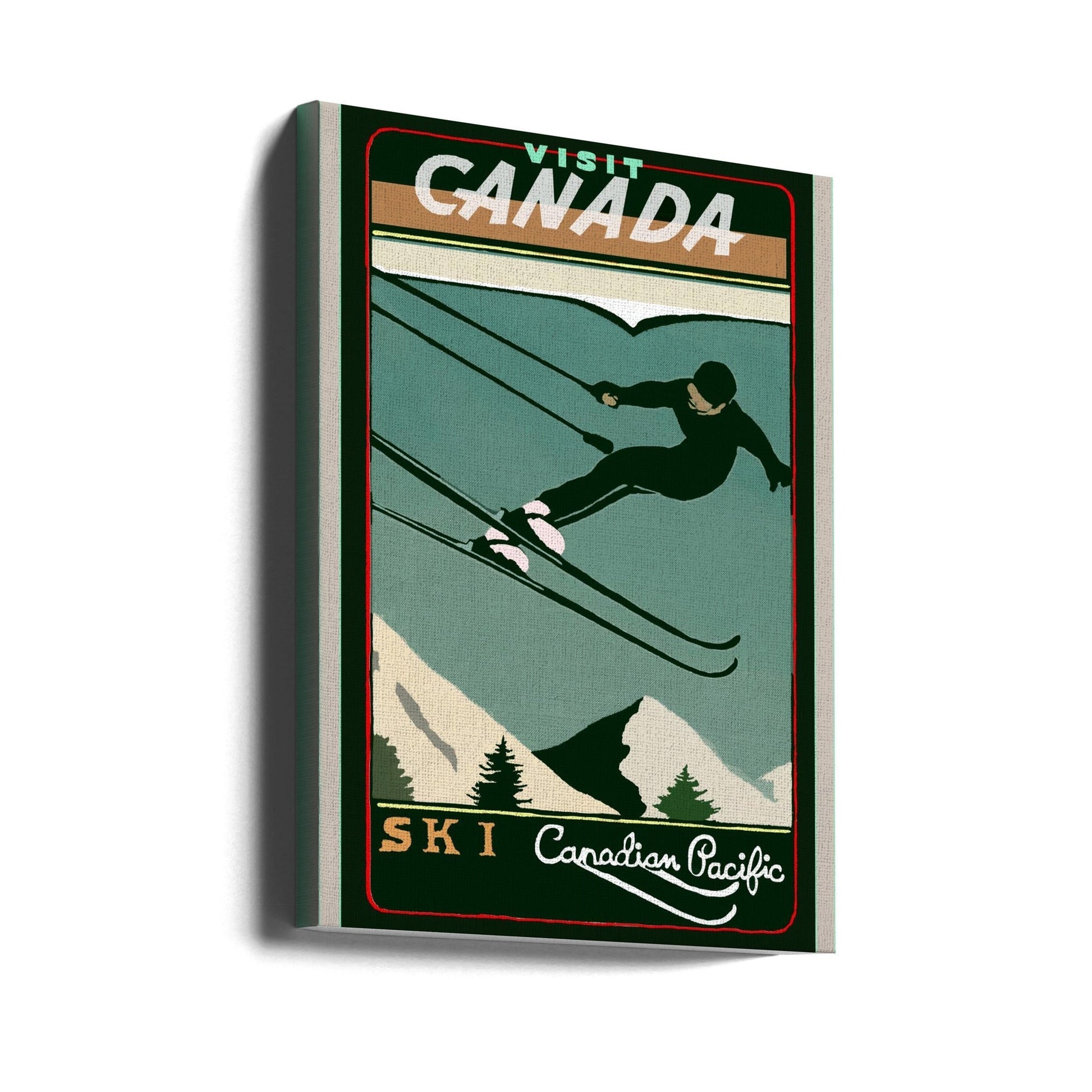 Wall art Winter Tourism: Vintage Ski Canada Poster-Canvas Print-DECOROLALA