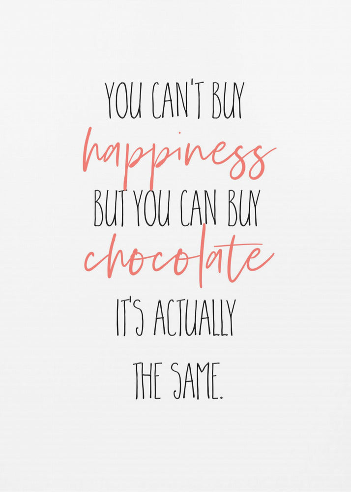 Wall art YOU CAN’T BUY HAPPINESS – BUT CHOCOLATE-Canvas Print-DECOROLALA