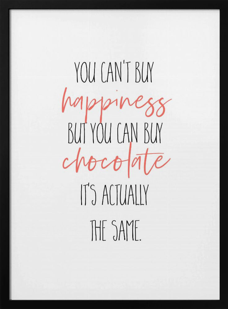 Wall art YOU CAN’T BUY HAPPINESS – BUT CHOCOLATE-Canvas Print-DECOROLALA