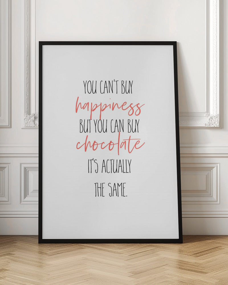 Wall art YOU CAN’T BUY HAPPINESS – BUT CHOCOLATE-Canvas Print-DECOROLALA