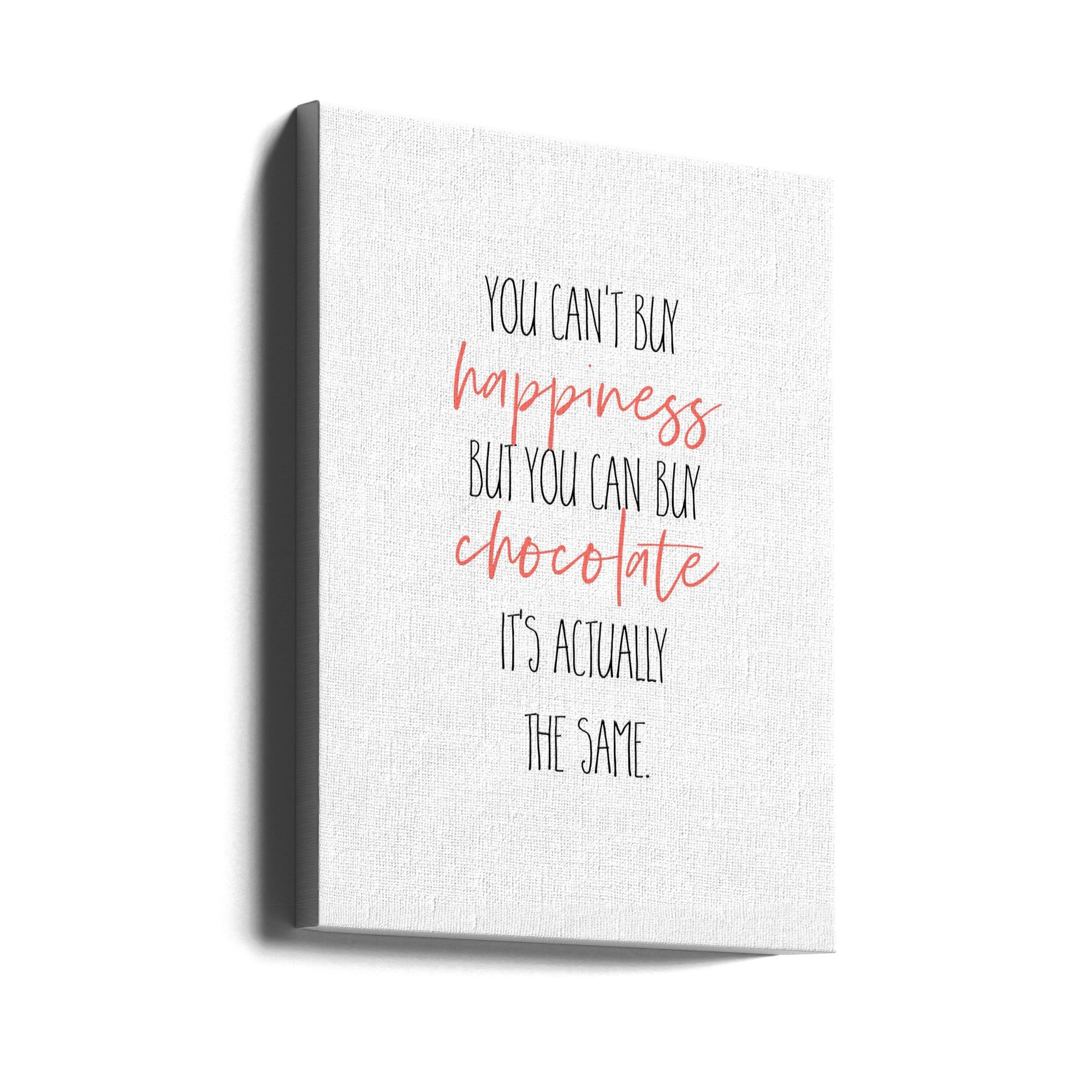 Wall art YOU CAN’T BUY HAPPINESS – BUT CHOCOLATE-Canvas Print-DECOROLALA