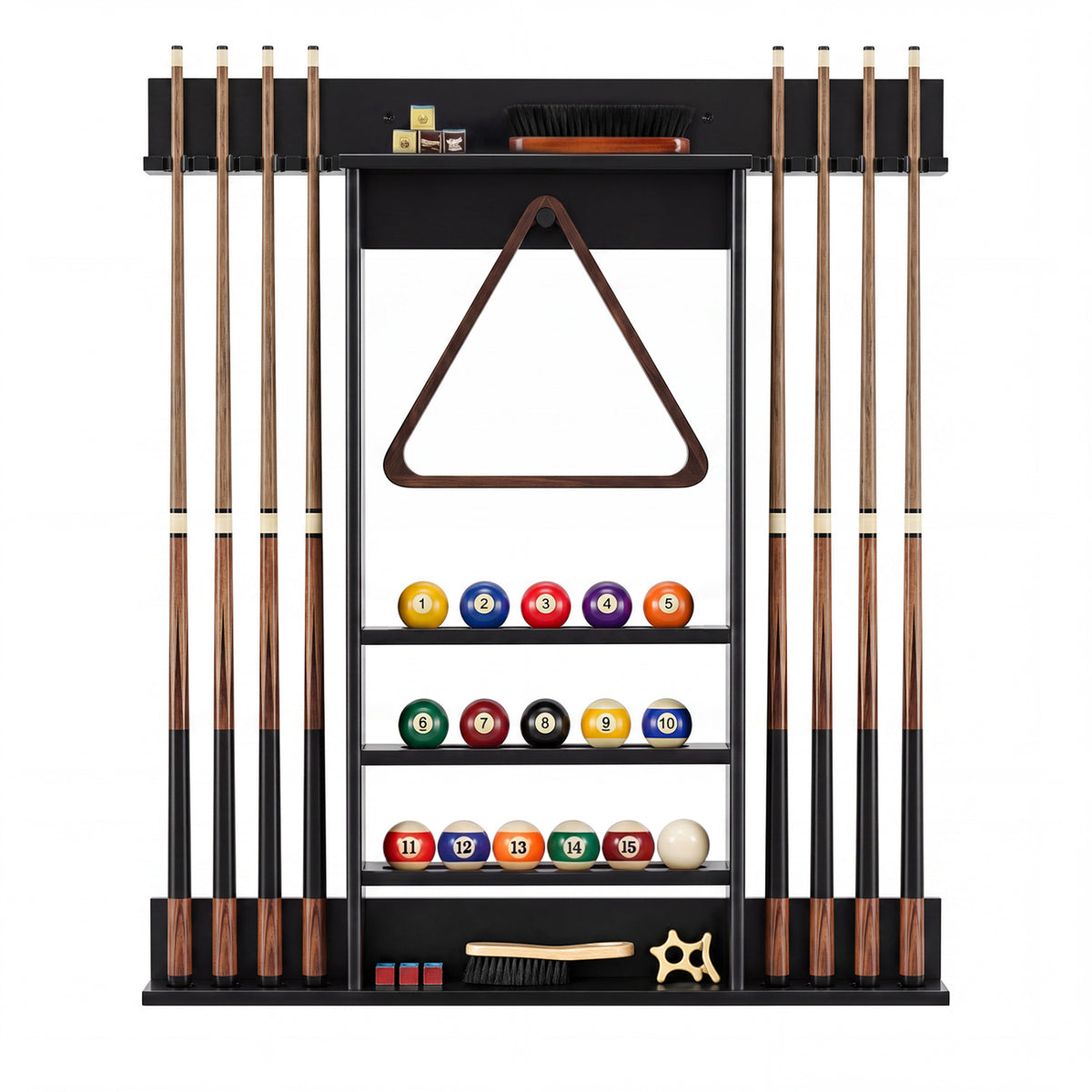 Wall-mounted Billiards Pool Cue Rack Only