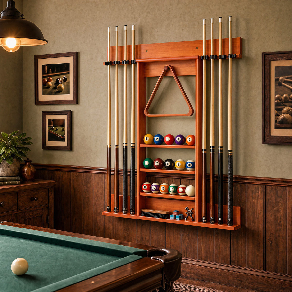 Wall-mounted Billiards Pool Cue Rack Only