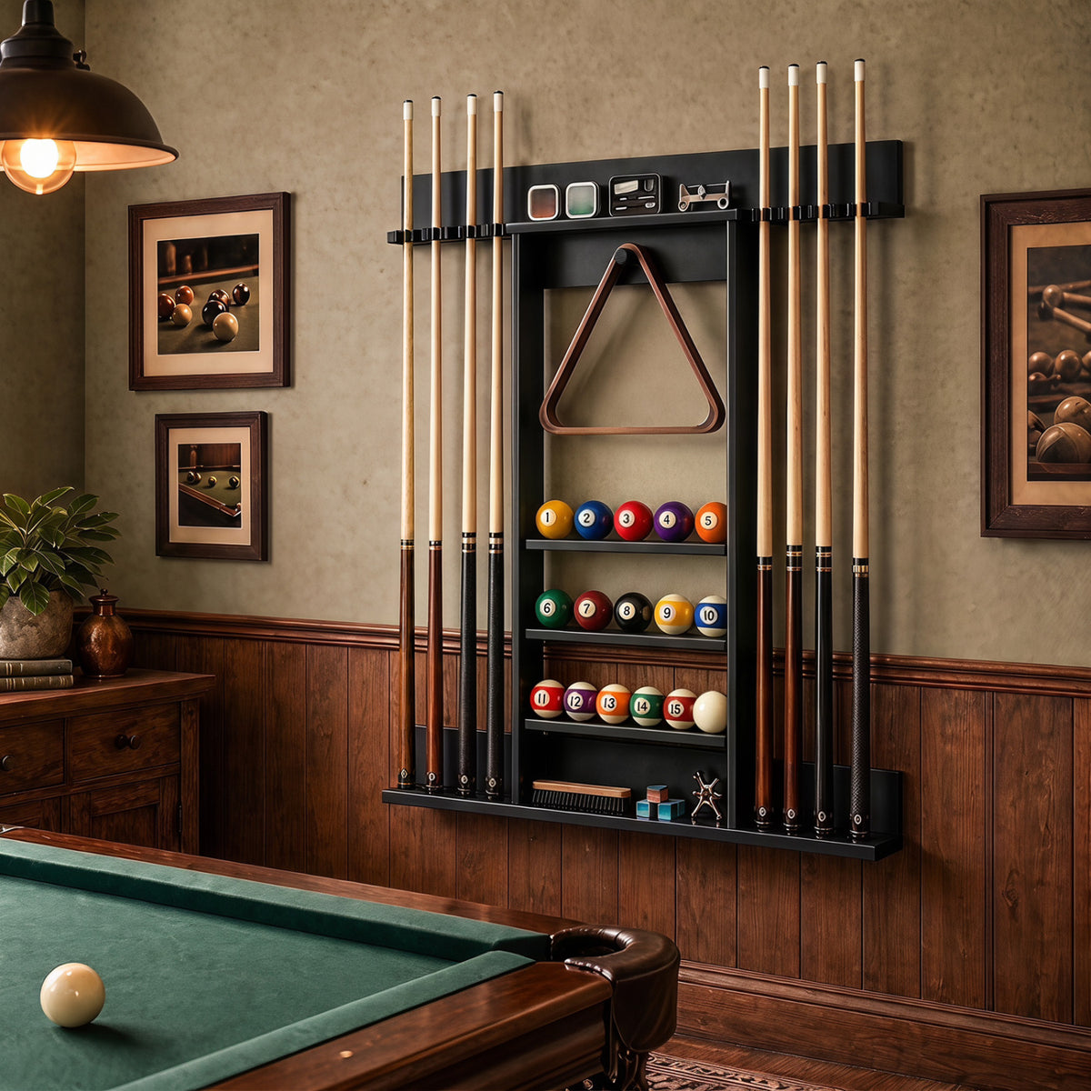 Wall-mounted Billiards Pool Cue Rack Only