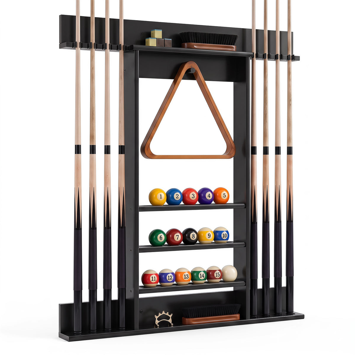 Wall-mounted Billiards Pool Cue Rack Only