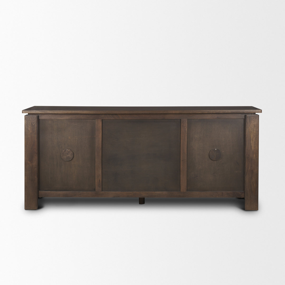 Wallen 2 Door Solid Dark Brown Wood w/ 3 Drawers Sideboard-Sideboards & Buffets-DECOROLALA