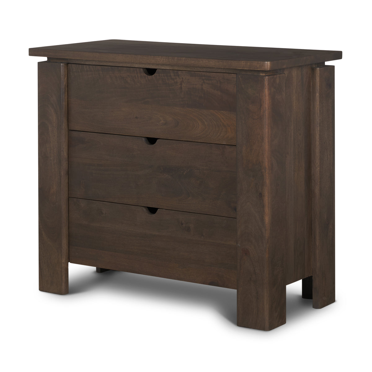 Wallen Accent Cabinet - Dark Brown Wood 3 Drawer-Accent Cabinets & Chests-DECOROLALA