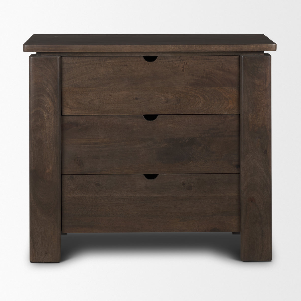 Wallen Accent Cabinet - Dark Brown Wood 3 Drawer-Accent Cabinets & Chests-DECOROLALA