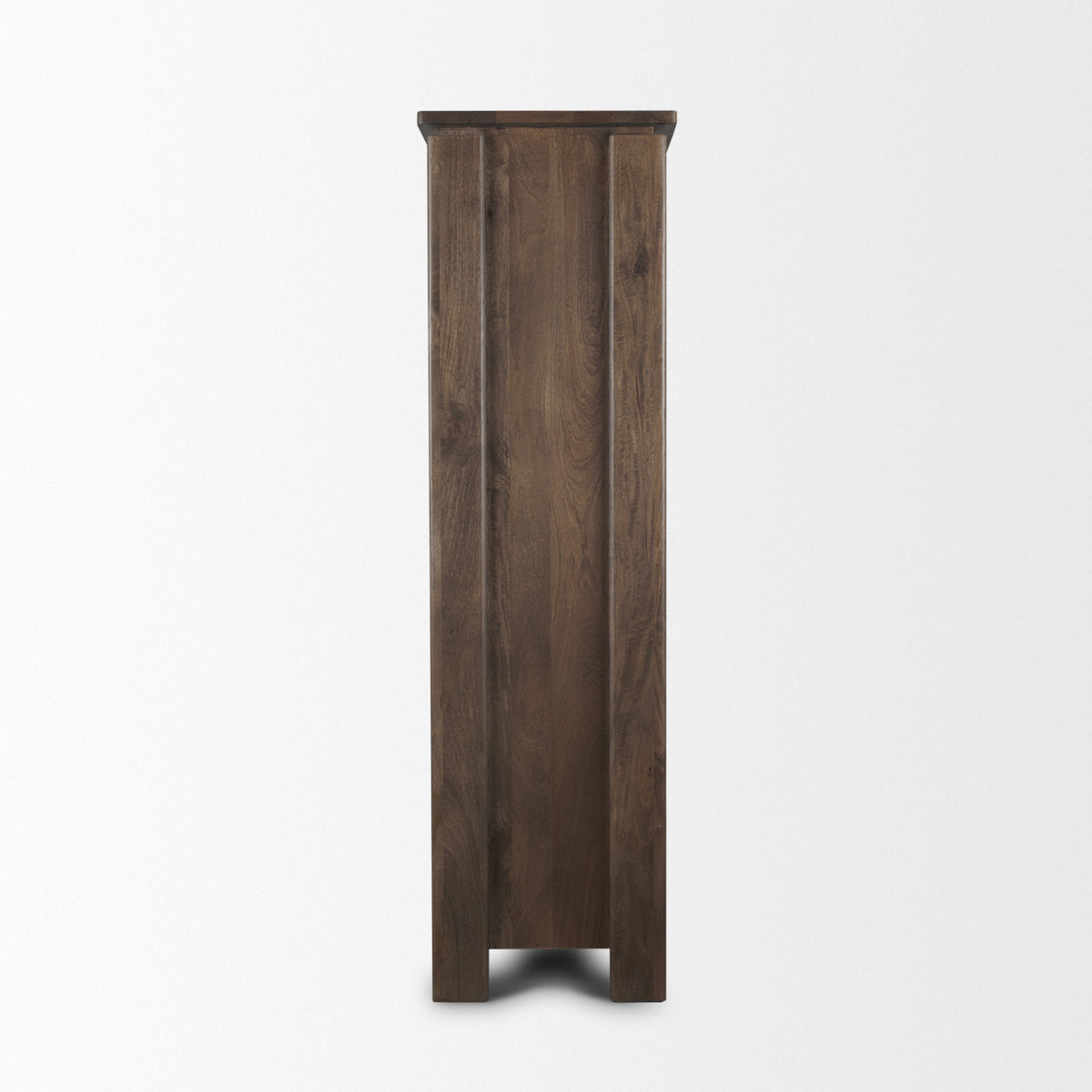 Wallen Solid Dark Brown Wood Curio Cabinet-Cabinets-DECOROLALA