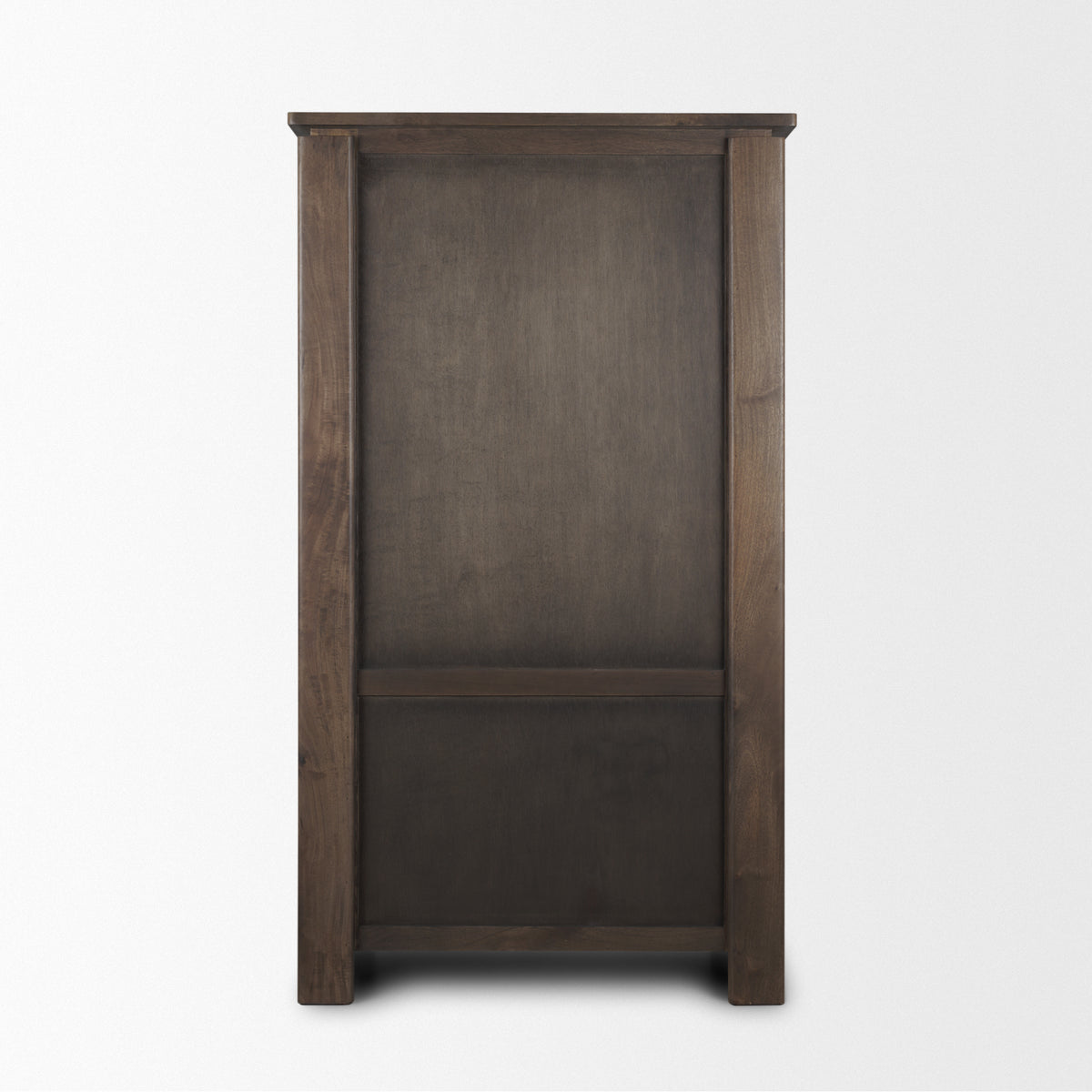 Wallen Solid Dark Brown Wood Curio Cabinet-Cabinets-DECOROLALA