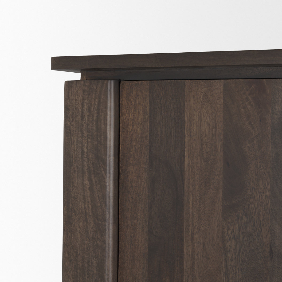 Wallen Solid Dark Brown Wood Curio Cabinet-Cabinets-DECOROLALA