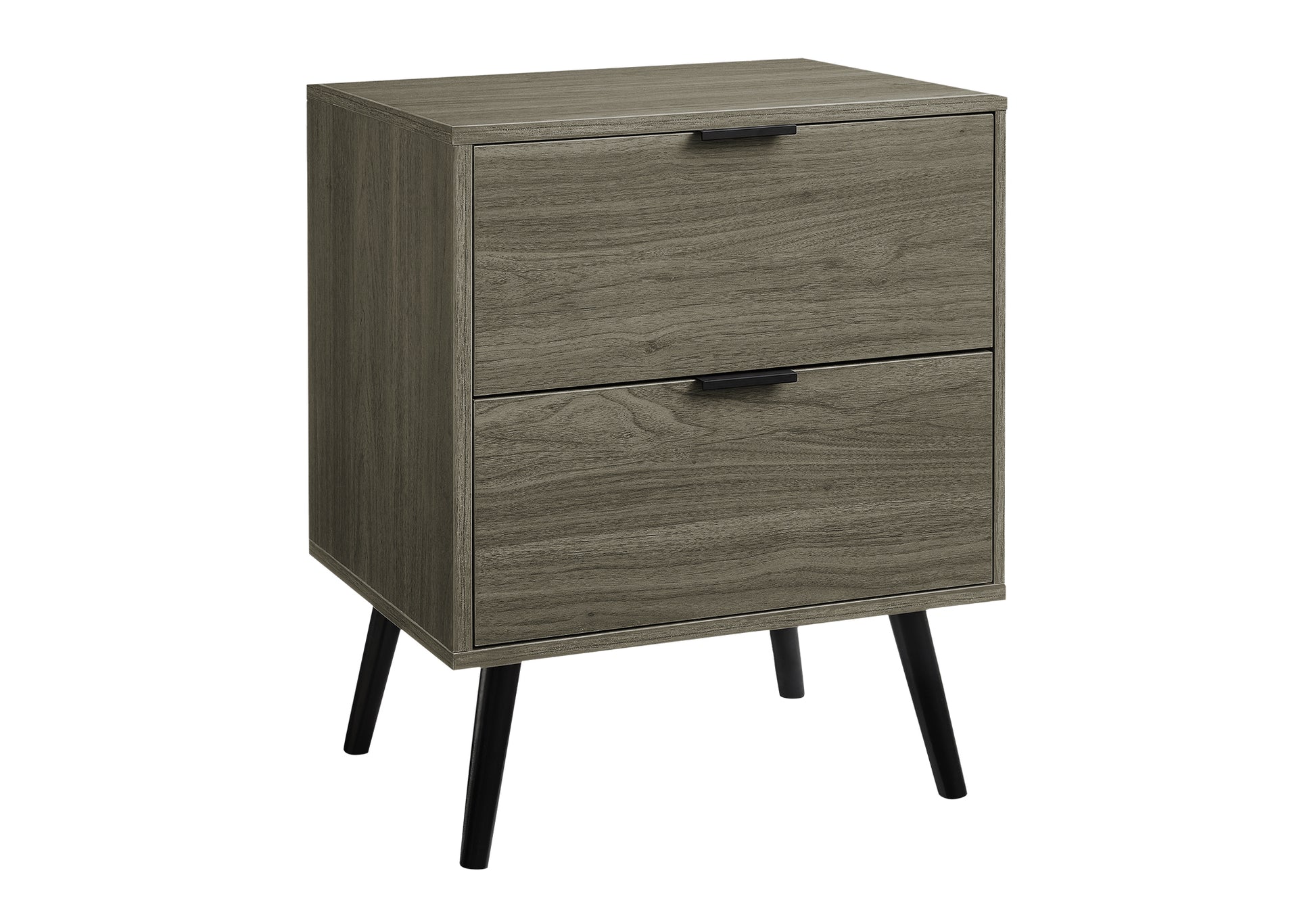 Walnut Accent Table 24"H with 2 Drawers-Accent Table-DECOROLALA