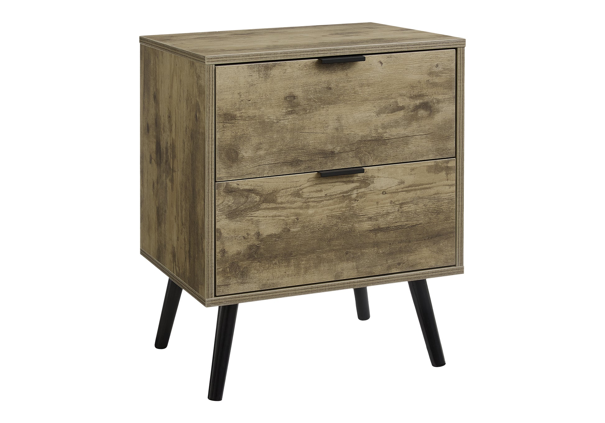 Walnut Accent Table 24"H with 2 Drawers-Accent Table-DECOROLALA