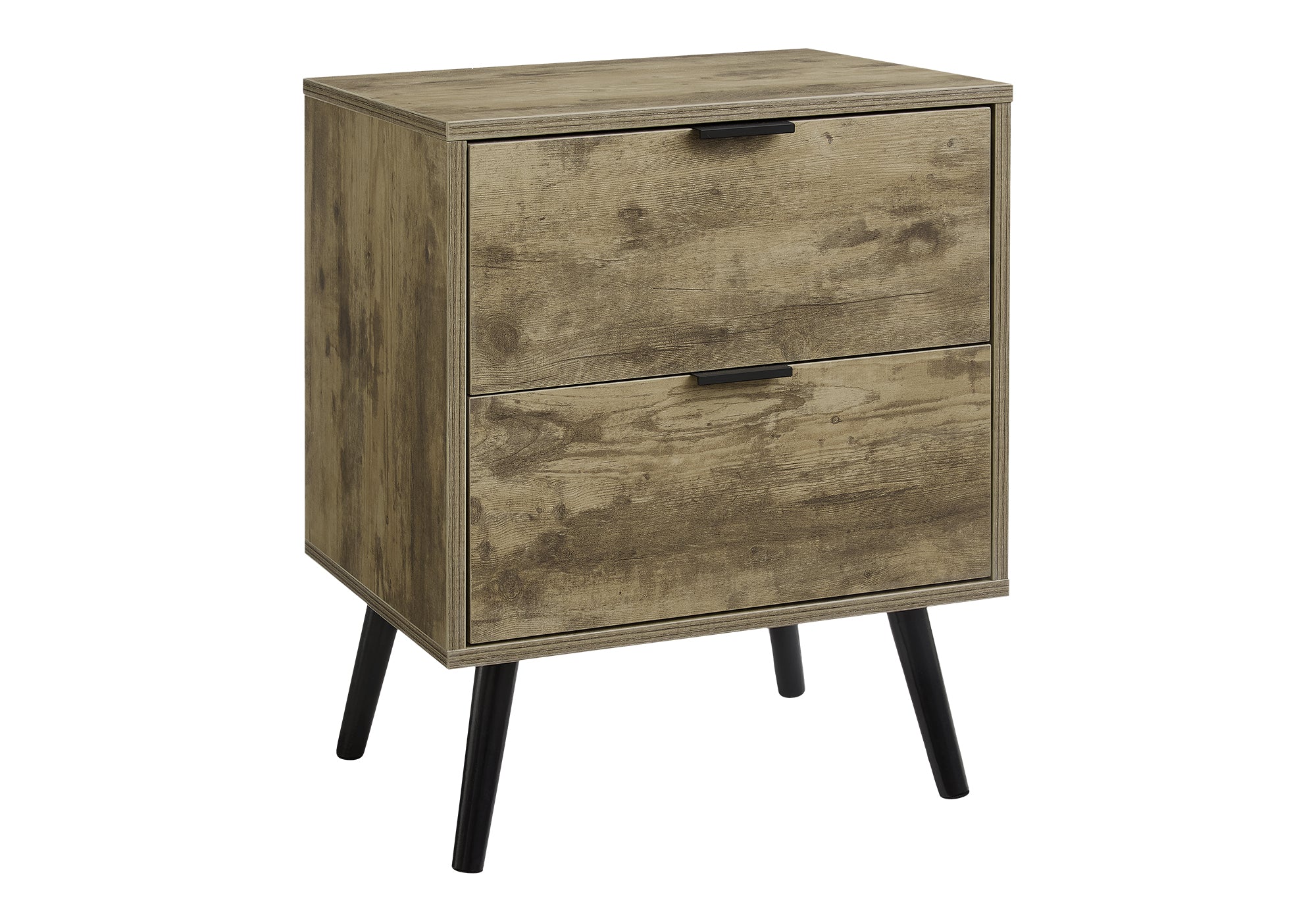 Walnut Accent Table 24"H with 2 Drawers-Accent Table-DECOROLALA