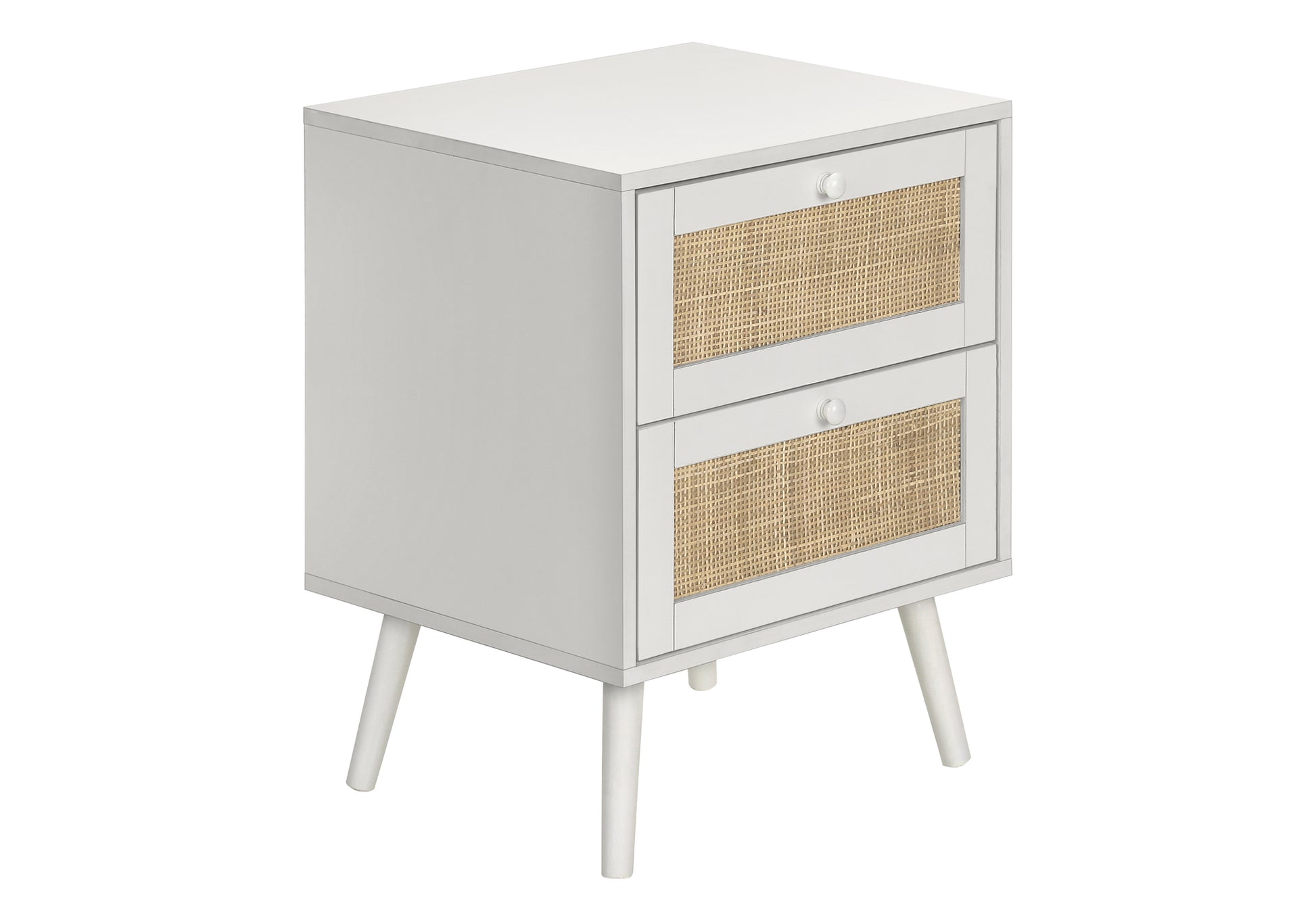Walnut Accent Table 24"H with 2 Storage Drawers-Accent Table-DECOROLALA