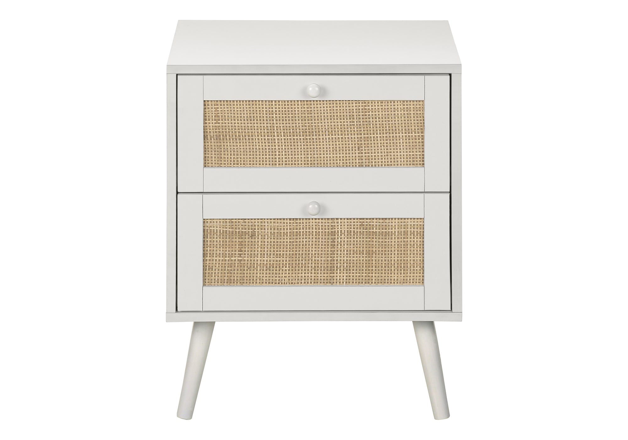 Walnut Accent Table 24"H with 2 Storage Drawers-Accent Table-DECOROLALA