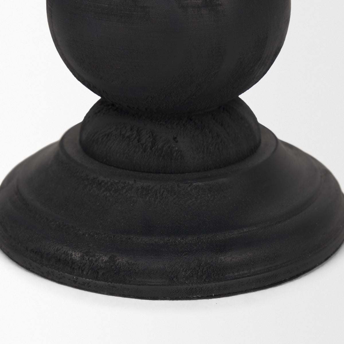 Wanda Matte Black Wood Pillar Candle Holders (Set of 2)-Table Candle Holders-DECOROLALA