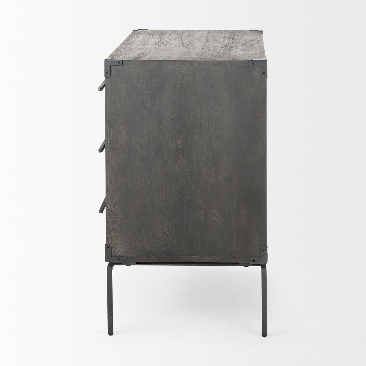 Ward 3 Drawer Accent Cabinet - Brown Wood Iron-Accent Cabinets & Chests-DECOROLALA