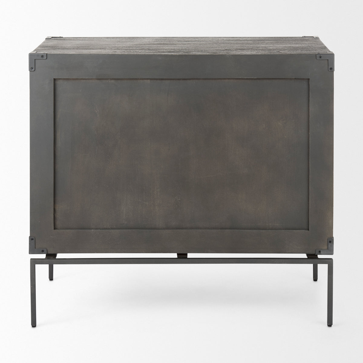 Ward 3 Drawer Accent Cabinet - Brown Wood Iron-Accent Cabinets & Chests-DECOROLALA