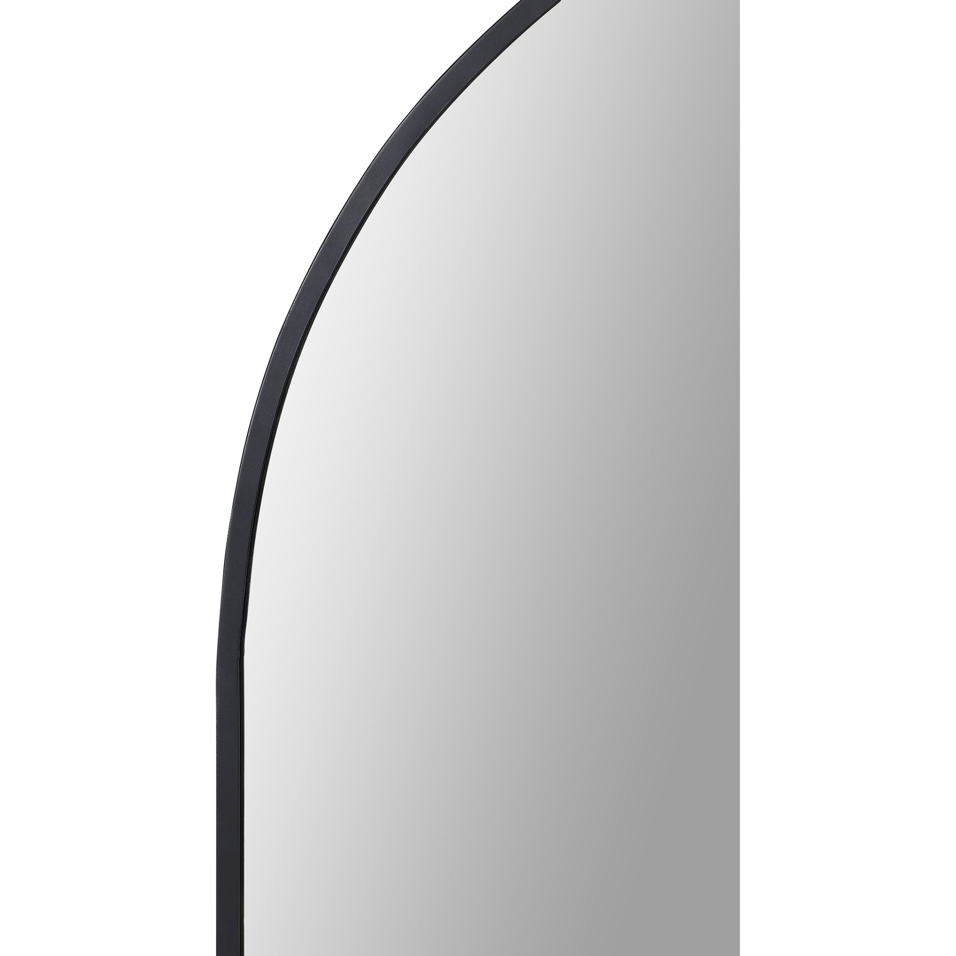 Waren 36" Tall Arch Wall Mirror, Black-Mirror-DECOROLALA