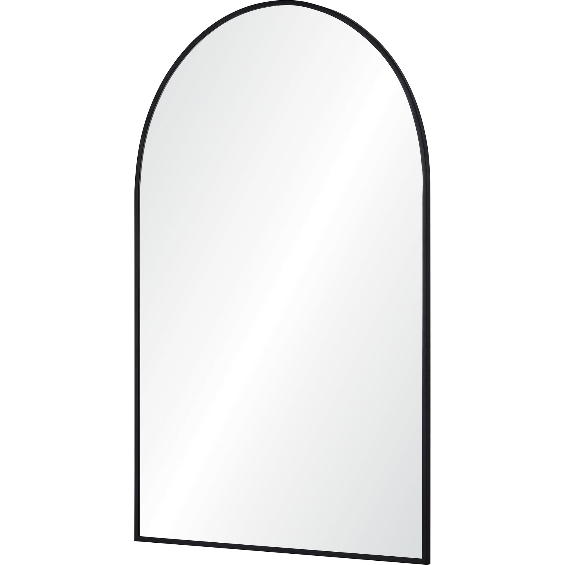 Waren 36" Tall Arch Wall Mirror, Black-Mirror-DECOROLALA