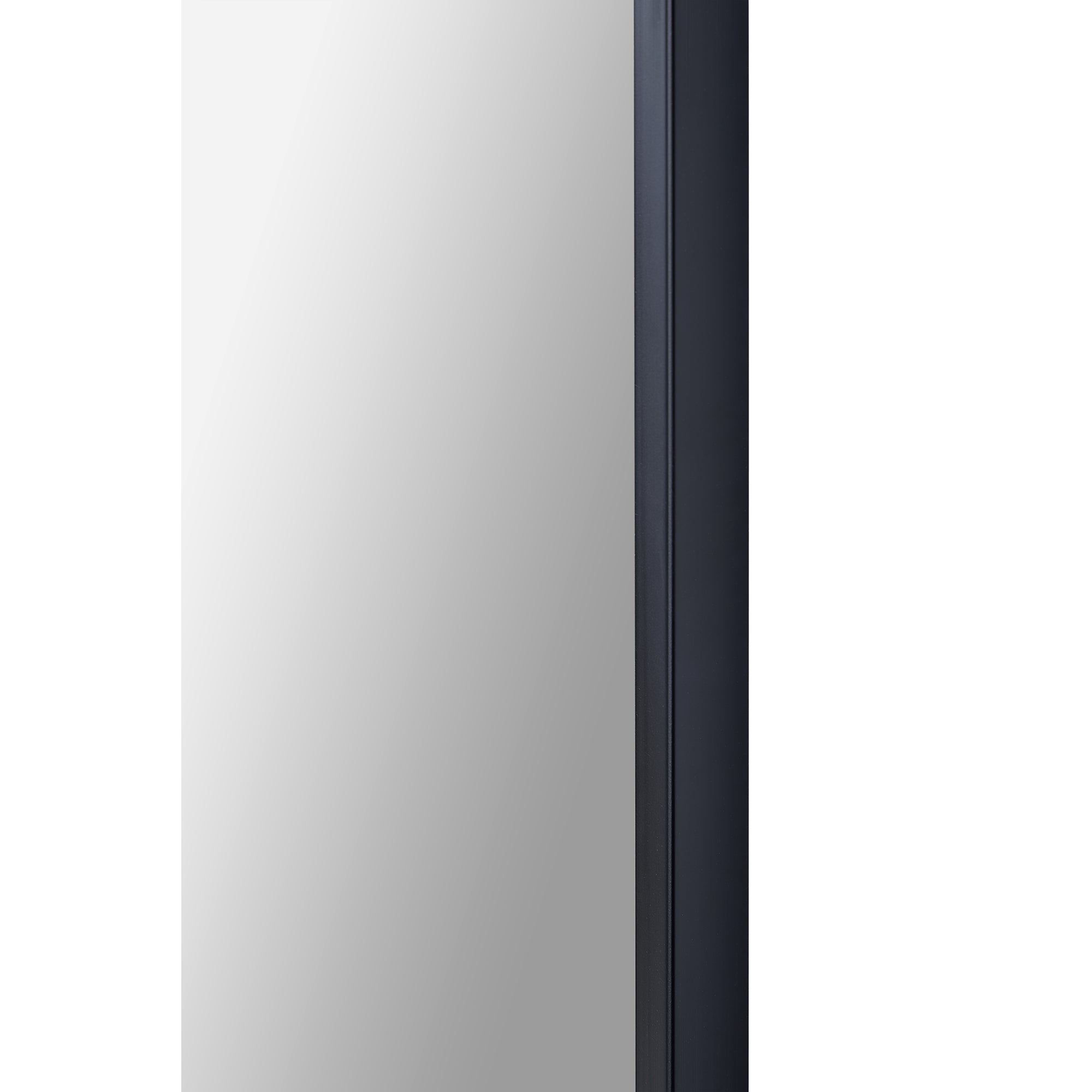 Waren 36" Tall Arch Wall Mirror, Black-Mirror-DECOROLALA