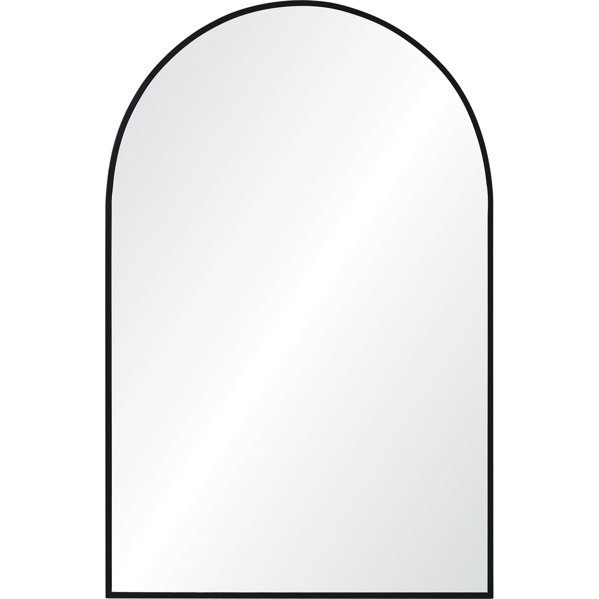 Waren 36" Tall Arch Wall Mirror, Black-Mirrors-DECOROLALA