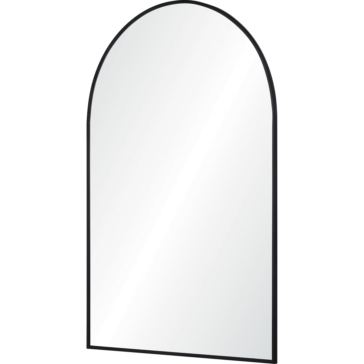 Waren 36" Tall Arch Wall Mirror, Black-Mirrors-DECOROLALA