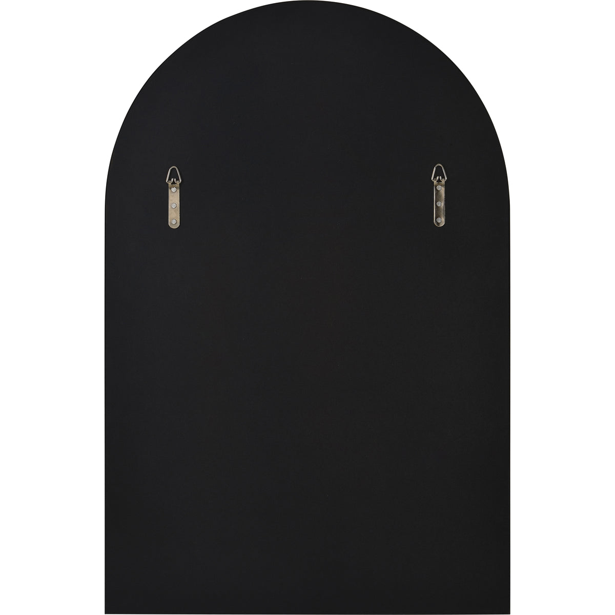 Waren 36" Tall Arch Wall Mirror, Black-Mirrors-DECOROLALA