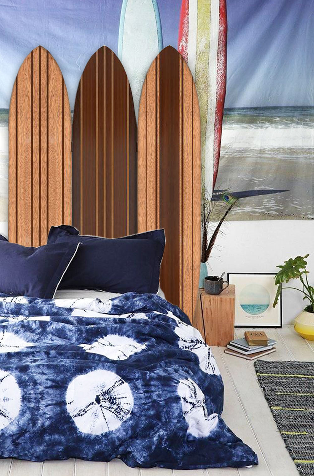 Warm Brown Long Board 3 Panel Room Divider Screen-Room Dividers-DECOROLALA