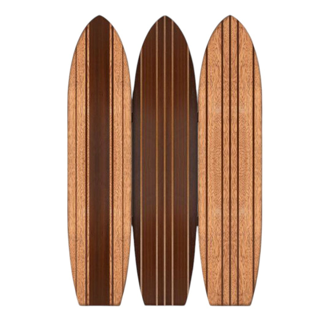 Warm Brown Long Board 3 Panel Room Divider Screen-Room Dividers-DECOROLALA