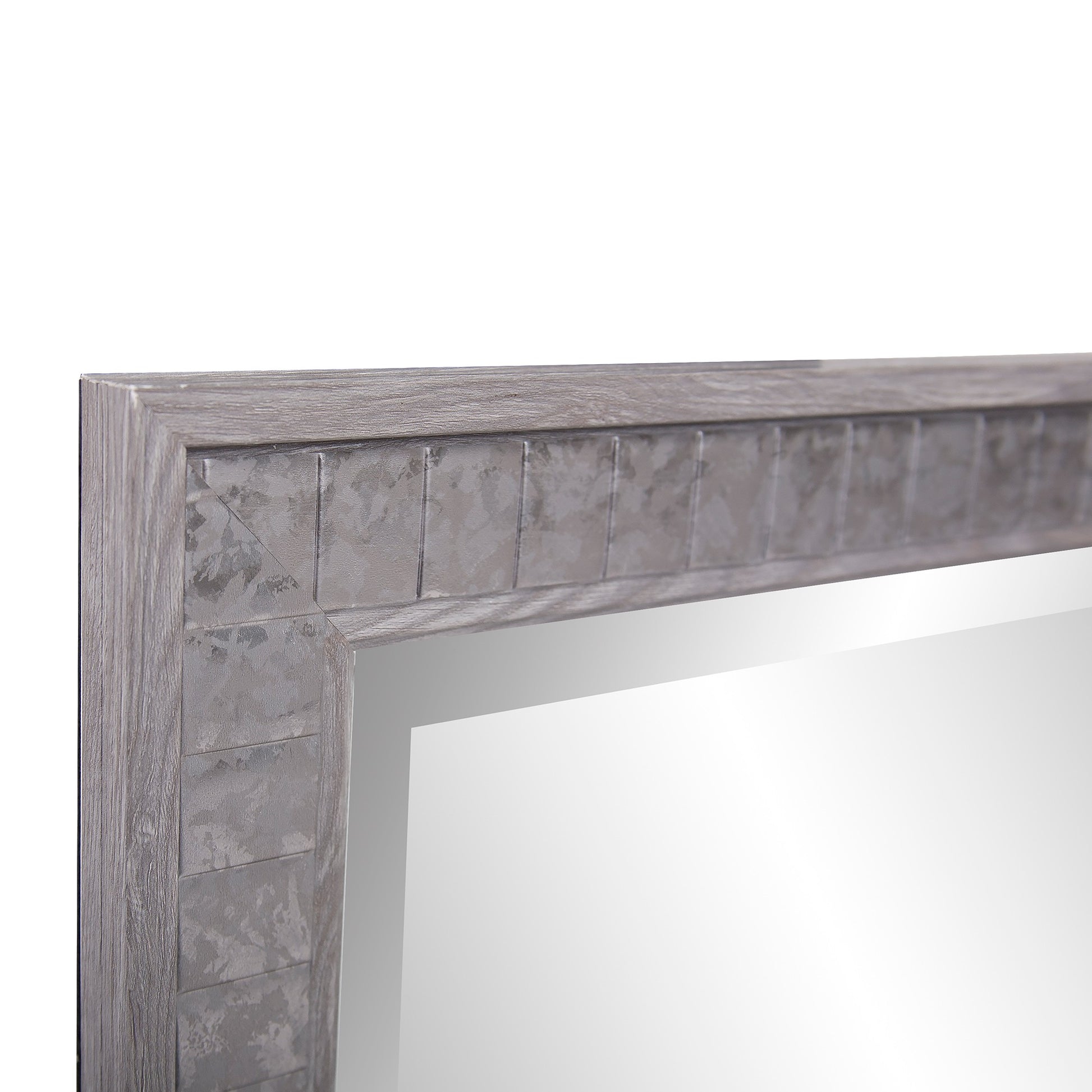 Warm Gray Faux Wood Square Mirror-Mirrors-DECOROLALA