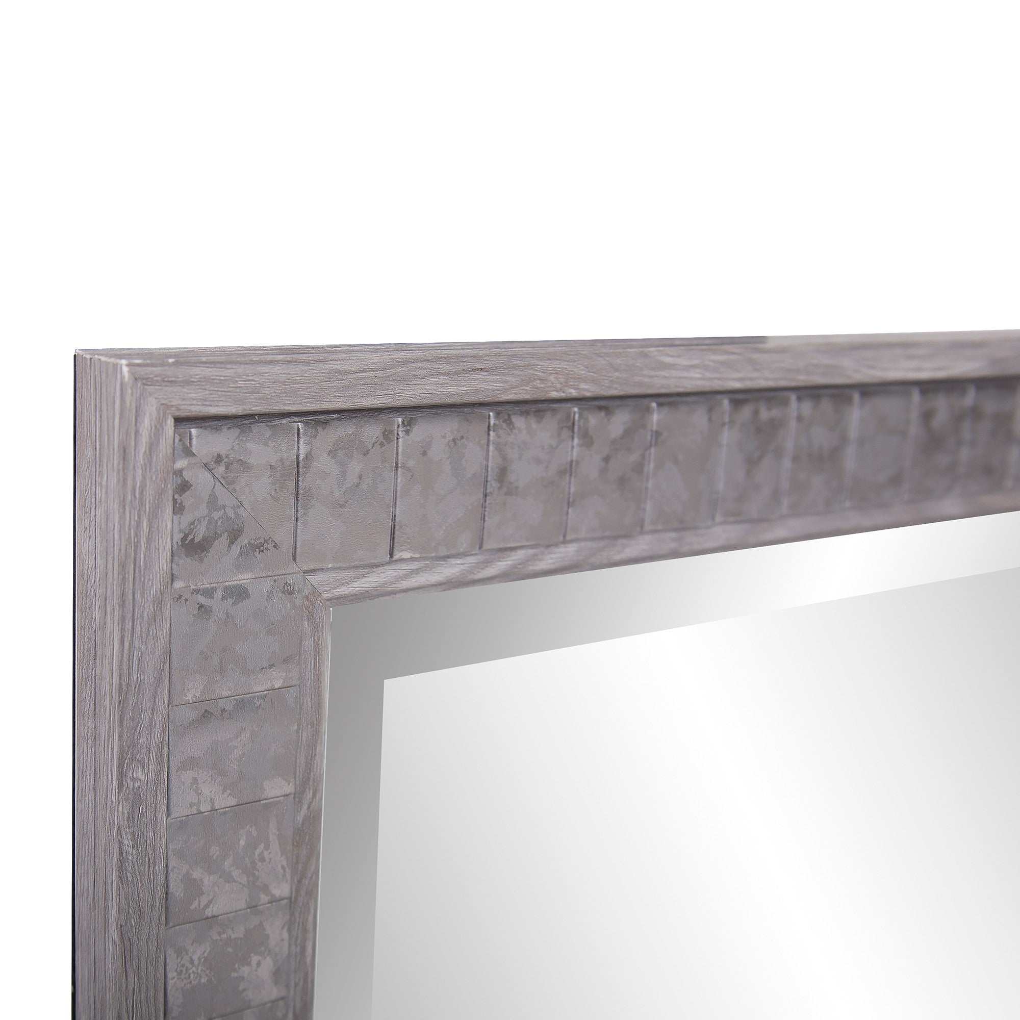 Warm Gray Faux Wood Square Mirror-Mirrors-DECOROLALA