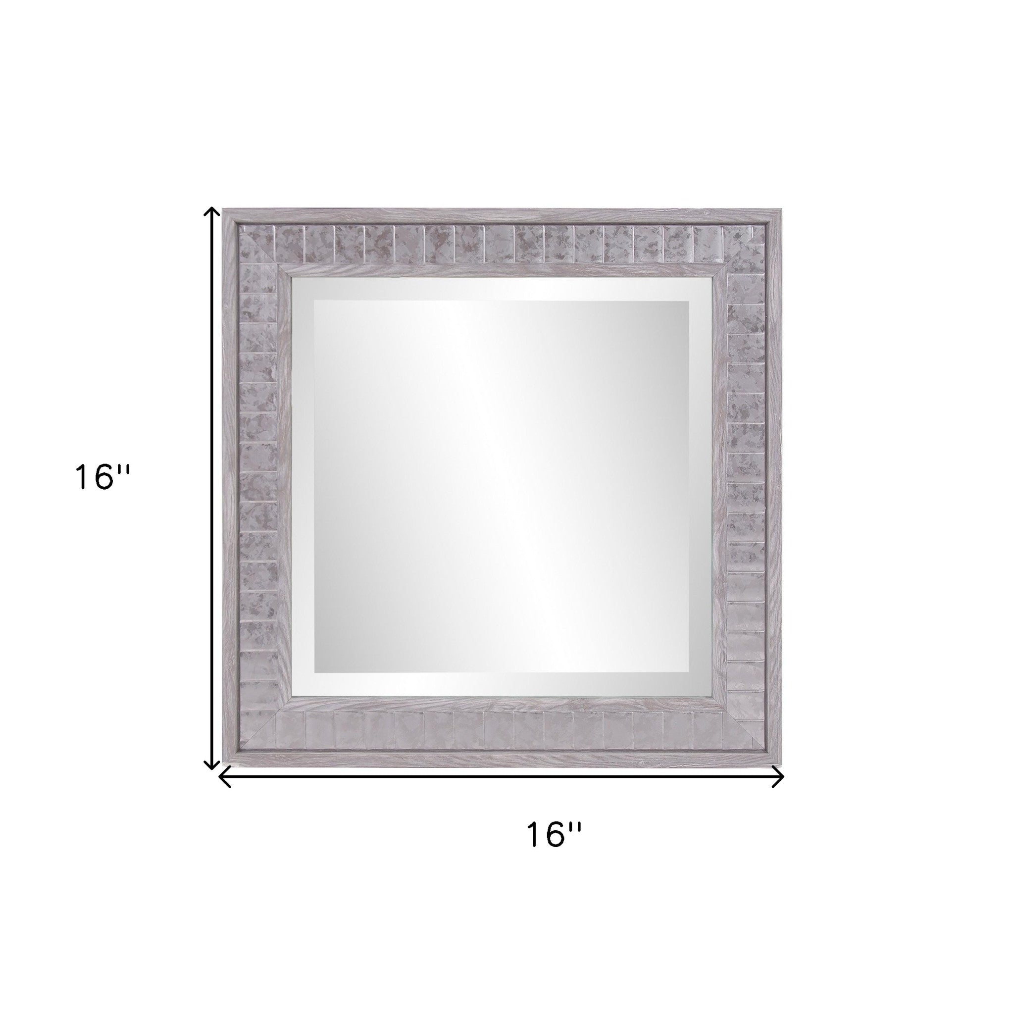 Warm Gray Faux Wood Square Mirror-Mirrors-DECOROLALA