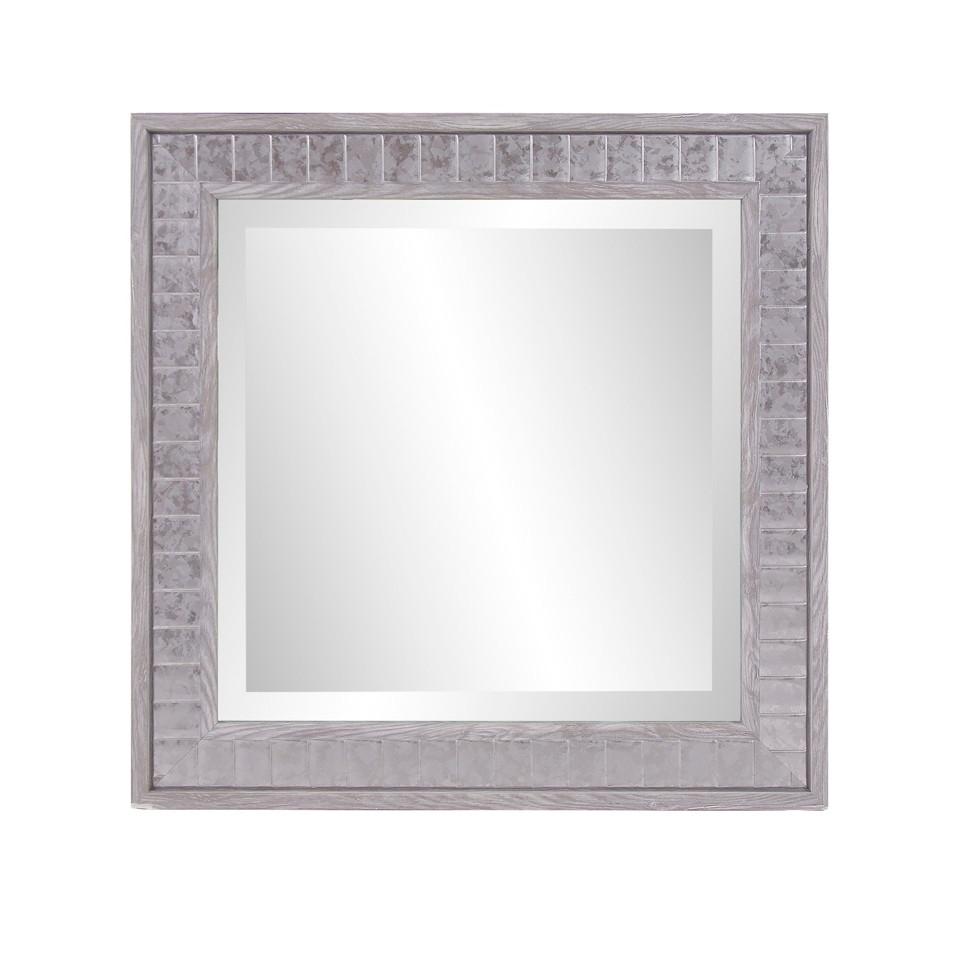 Warm Gray Faux Wood Square Mirror-Mirrors-DECOROLALA