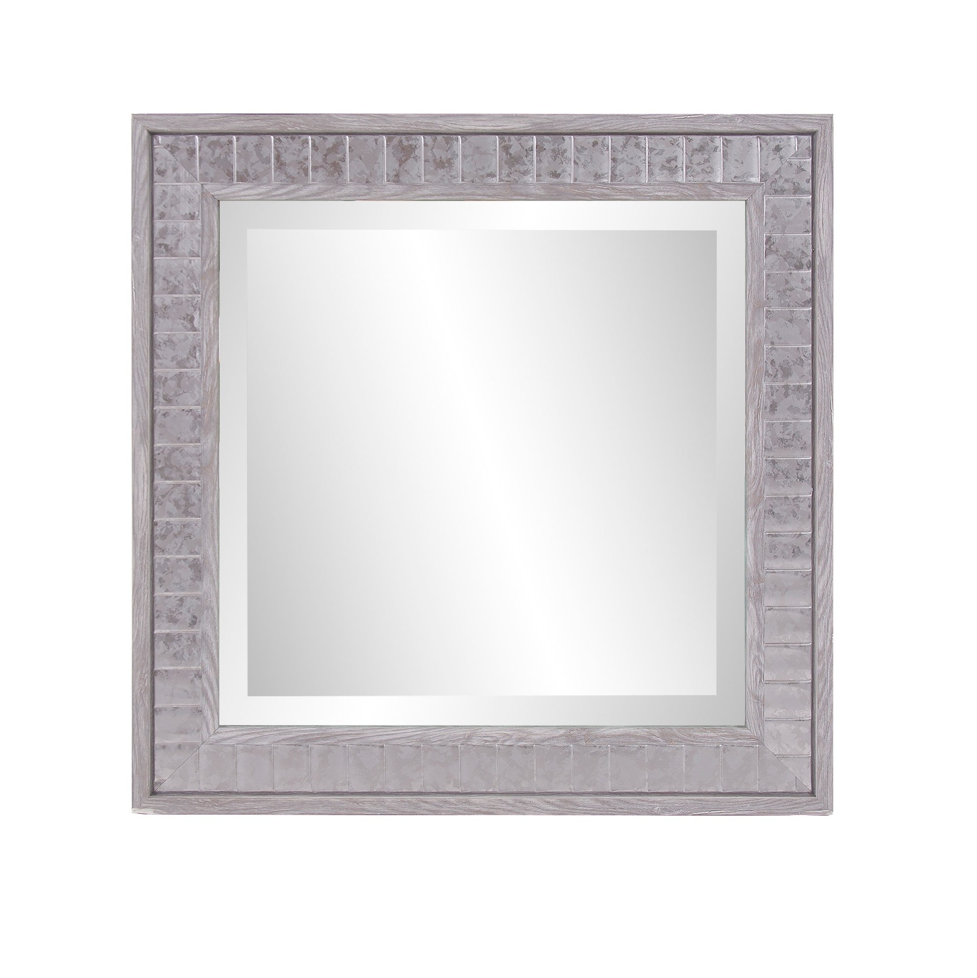 Warm Gray Faux Wood Square Mirror-Mirrors-DECOROLALA