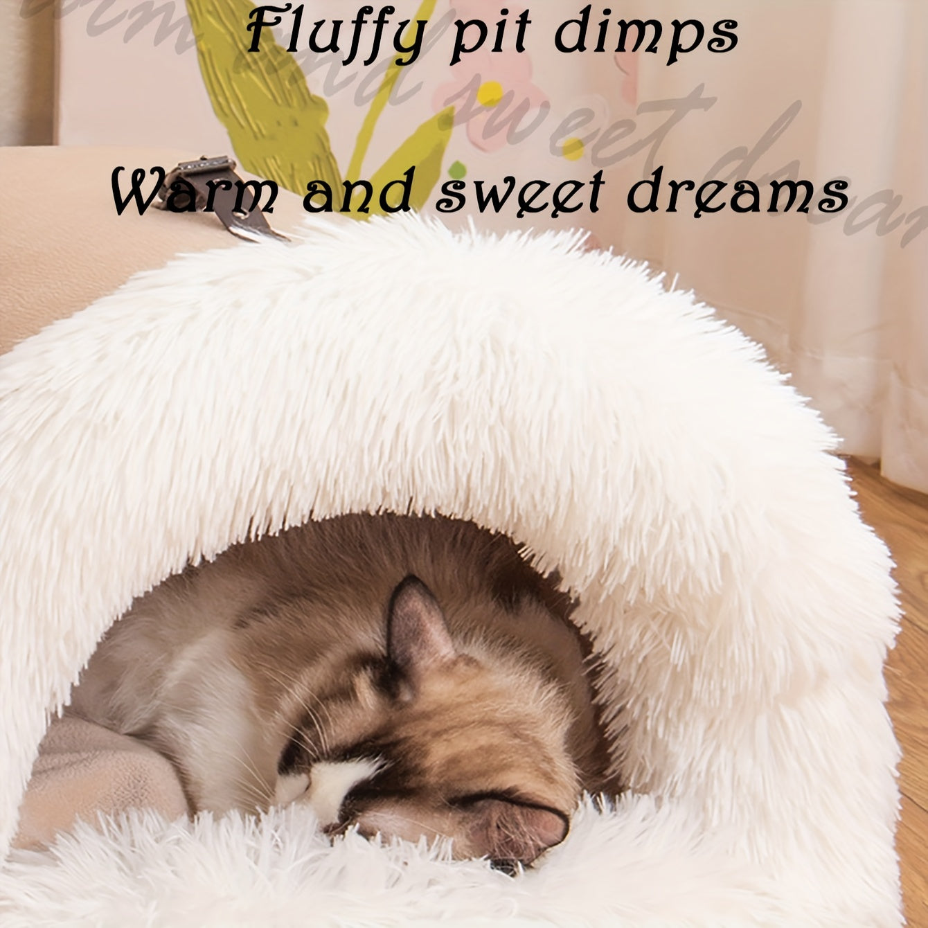 Warm Plush Cat Nest Bed - Coffee Large 50x40cm-DECOROLALA