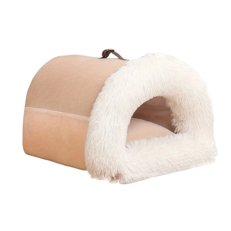 Warm Plush Cat Nest Bed - Coffee Large 50x40cm-DECOROLALA