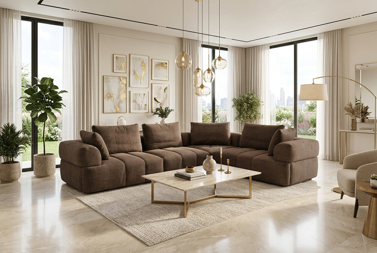 Warner NEW 3 Piece Sofa Set w/Corner Piece-Sofa & Sectionals-DECOROLALA