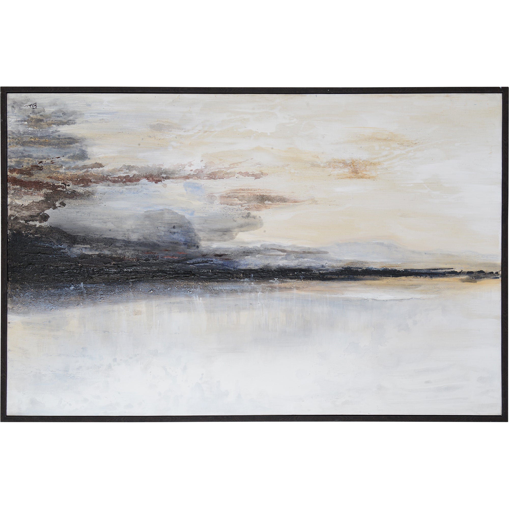 Warran 40" Wide Canvas Art, Black-Canvas Art-DECOROLALA