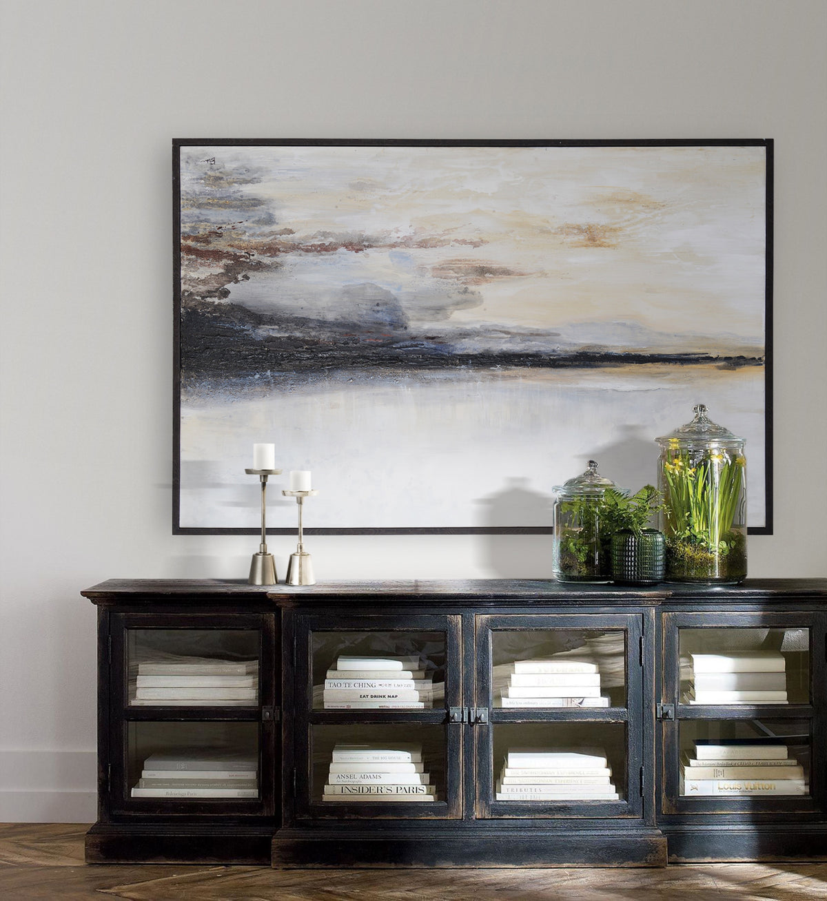 Warran 40" Wide Canvas Art, Black-Canvas Prints-DECOROLALA