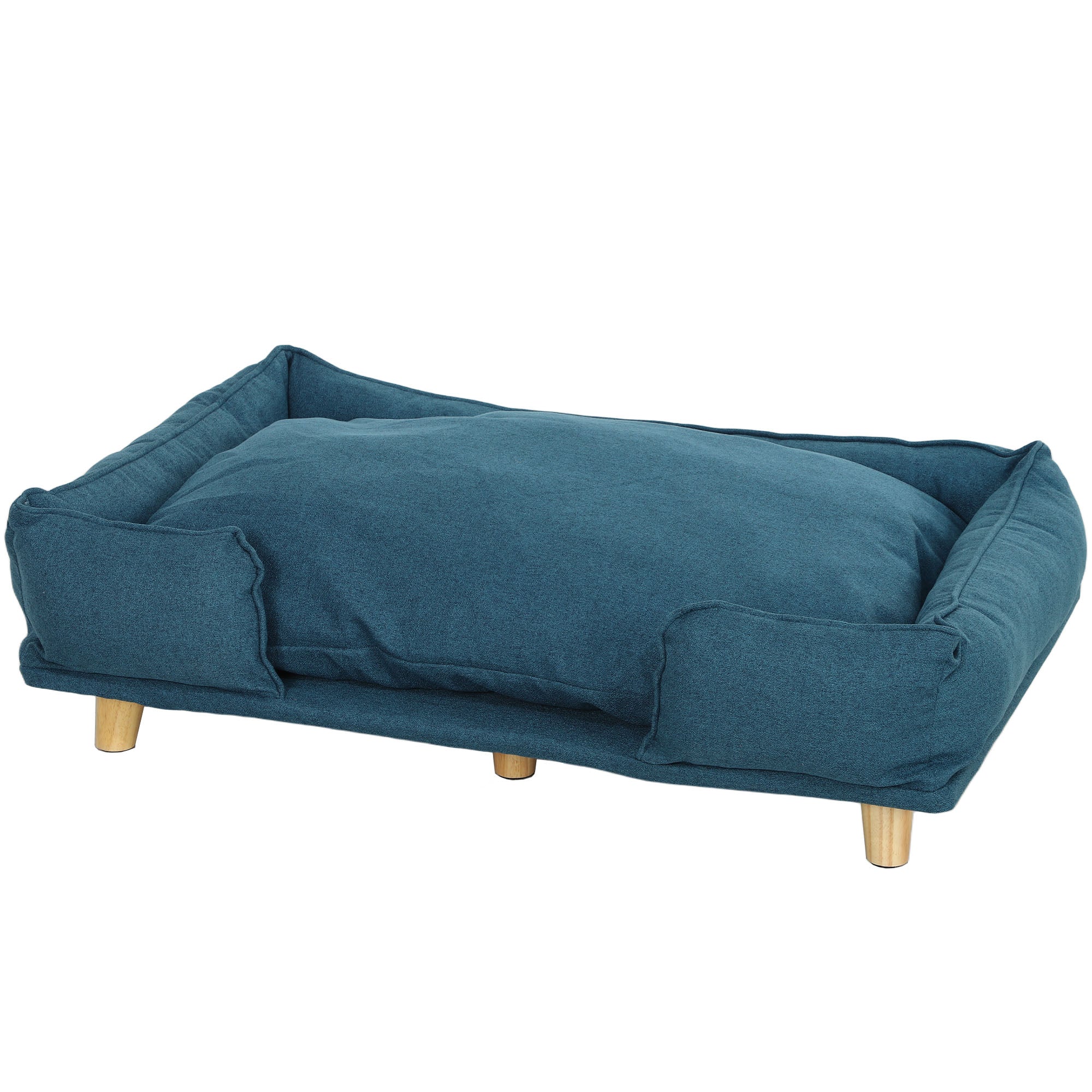Washable Dog Sofa for Large Dogs, Elevated Pet Couch with Anti-slip Foot Pads, Dark Blue-Dogs-DECOROLALA