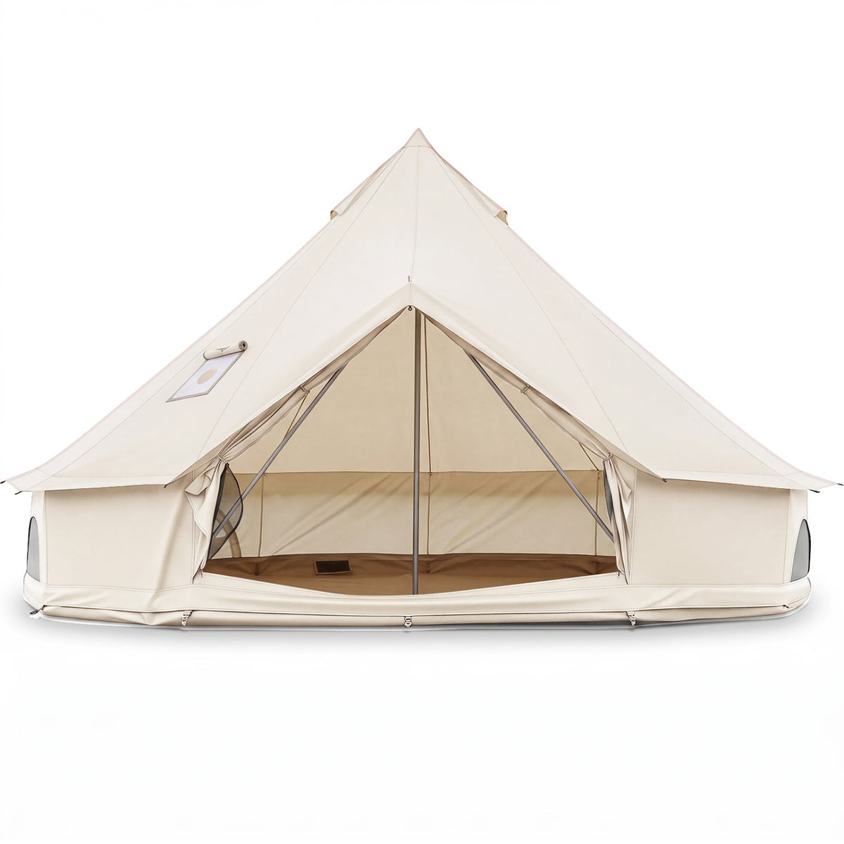 Waterproof Bell Tent with Stove Jack Accommodates and Mesh Windows Doors-L-Tents-DECOROLALA