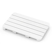 Waterproof HIPS Spa Shower Mat for Bathroom with Non Slip Foot Pads-White-Bath Safety Products-DECOROLALA