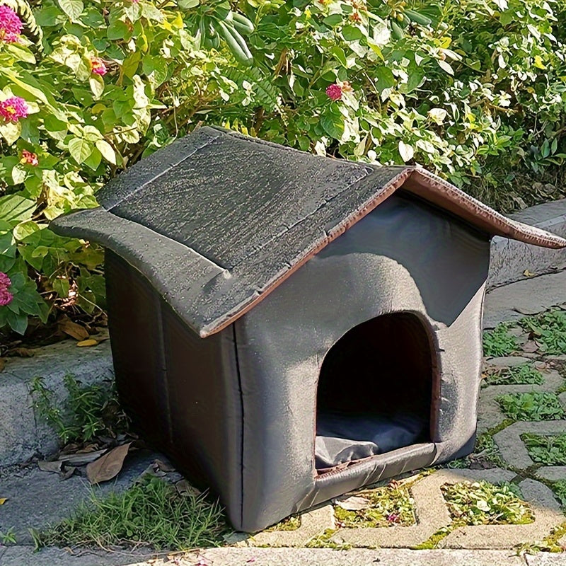 Waterproof Outdoor Cat House - Black Lodge Style 45x40cm-DECOROLALA